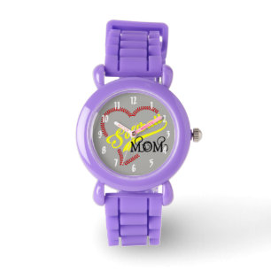 Seam Stitch Heart Softball Mom Seams Ball Fa Watch
