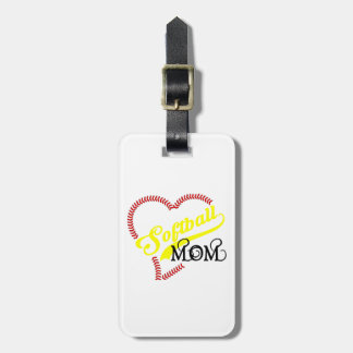 Seam Stitch Heart Softball Mom Seams Luggage Tag