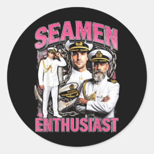 Seaman Cringe Embarring Funny Meme Humour Classic Round Sticker