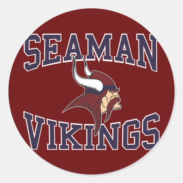 Seaman Vikings Classic Round Sticker (Front)