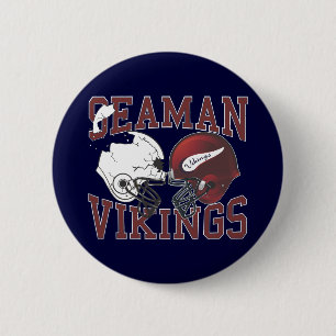 Seaman Vikings Crashing Helmets 2 Inch Round Button