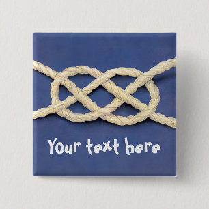 Seamen's Knot - Carrick Bend 2 Inch Square Button
