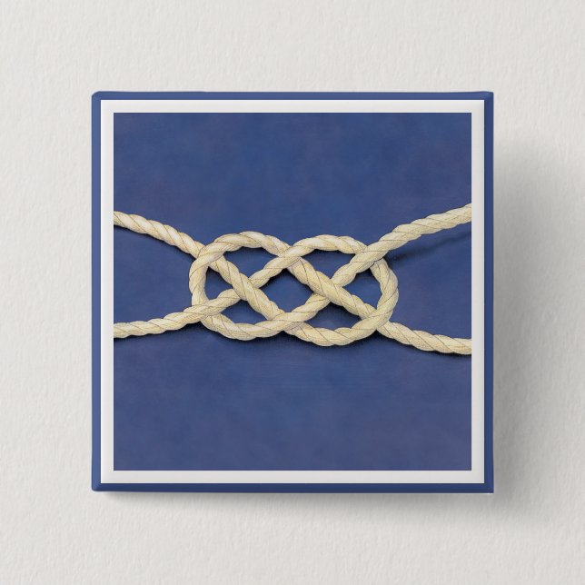 Seamen's Knot - Carrick Bend 2 Inch Square Button (Front)