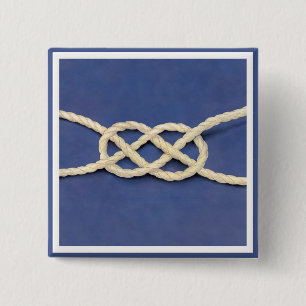 Seamen's Knot - Carrick Bend 2 Inch Square Button