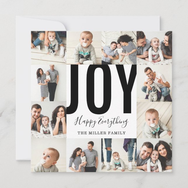 Seamless 12 Photo Joy Happy Everything Holiday Red (Front)