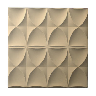 Seamless 3D Carved Geometric Pattern Ceramic Tile