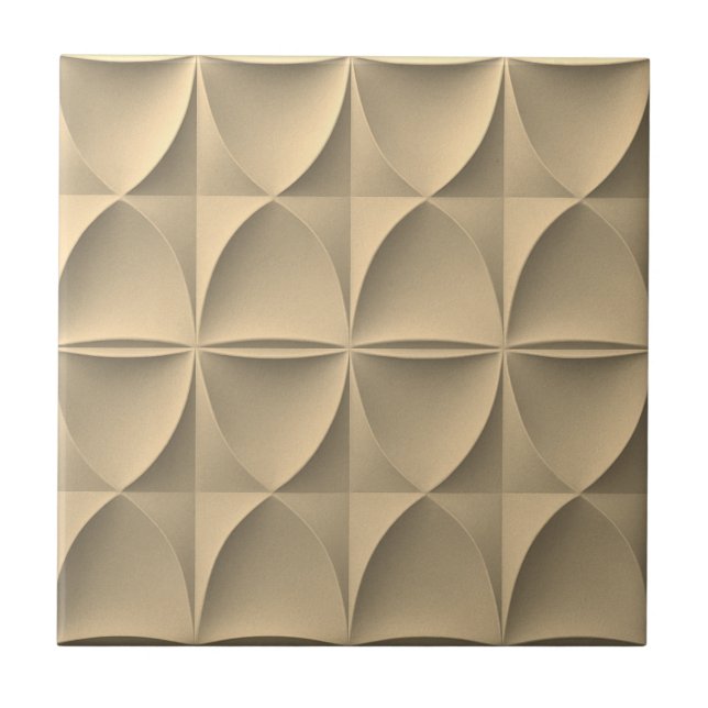 Seamless 3D Carved Geometric Pattern Ceramic Tile  (Front)