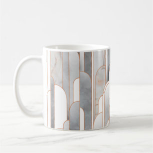 Seamless abstract art deco pattern with texture an coffee mug