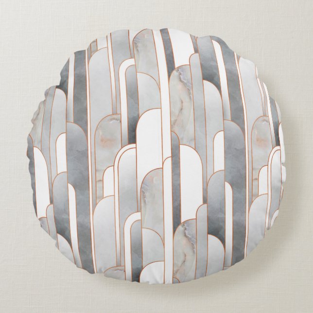 Seamless abstract art deco pattern with texture an round pillow (Front)