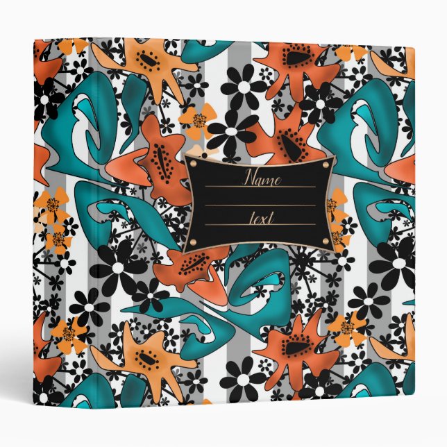 Seamless abstract bright cartoon cute flowers flor binder (Front/Spine)