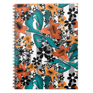 Seamless abstract bright cartoon cute flowers flor notebook