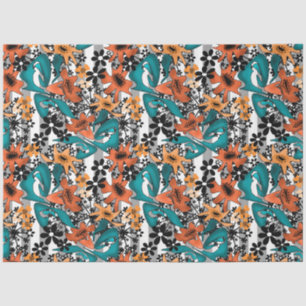 Seamless abstract bright cartoon cute flowers flor tissue paper