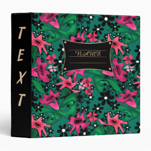 Seamless abstract cartoon cute flowers floral gree binder