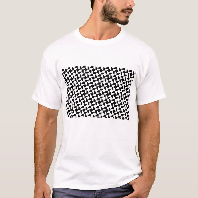 Seamless Abstract Checkerboard Pattern Stars T-Shirt (Front)