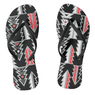 Seamless abstract Christmas New Year tree modern p Flip Flops