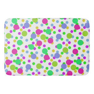 Seamless abstract circles fun confetti dots bright bath mat