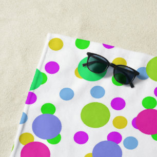 Seamless abstract circles fun confetti dots bright beach towel