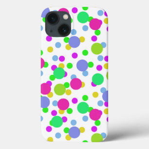 Seamless abstract circles fun confetti dots bright iPhone 13 case