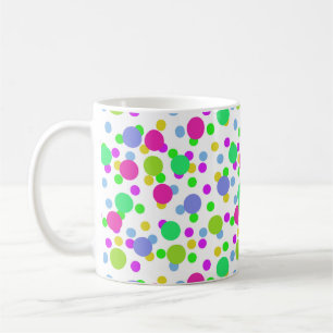 Seamless abstract circles fun confetti dots bright coffee mug