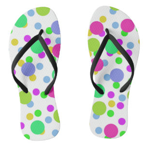 Seamless abstract circles round dots confetti brig flip flops