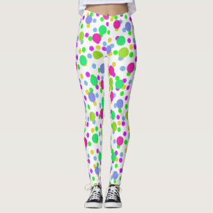 Seamless abstract circles round dots confetti brig leggings