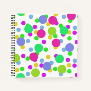 Seamless abstract circles round dots confetti brig notebook