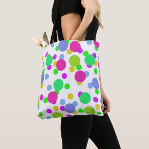 Seamless abstract circles round dots confetti brig tote bag