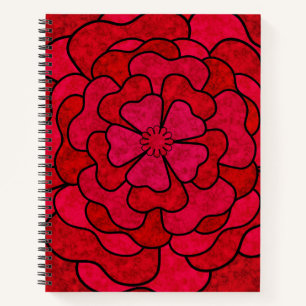 Seamless abstract floral flowers white red colour notebook