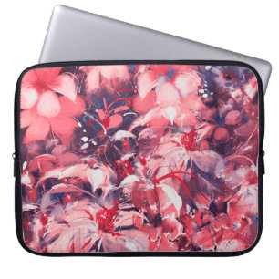 seamless abstract flowers, oil painting style, ill laptop sleeve