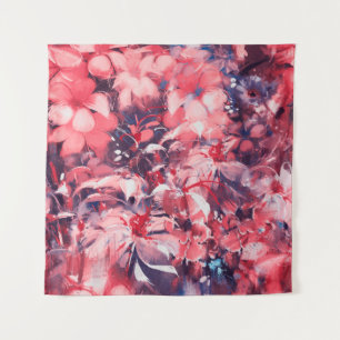 seamless abstract flowers, oil painting style, ill tapestry