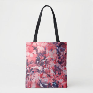 seamless abstract flowers, oil painting style, ill tote bag