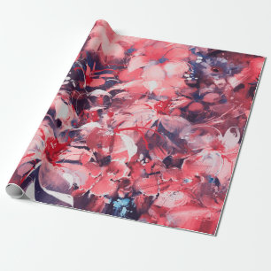 seamless abstract flowers, oil painting style, ill wrapping paper