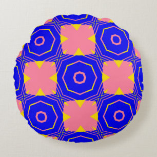 Seamless abstract geometric floral patternabstract round pillow