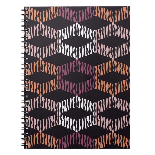Seamless abstract geometric pattern. Strips. Mosai Notebook (Front)