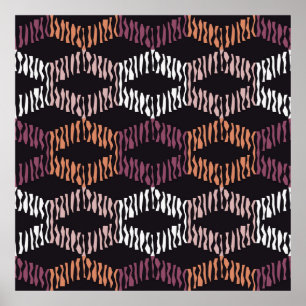 Seamless abstract geometric pattern. Strips. Mosai Poster