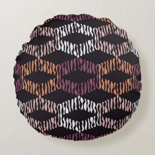 Seamless abstract geometric pattern. Strips. Mosai Round Pillow
