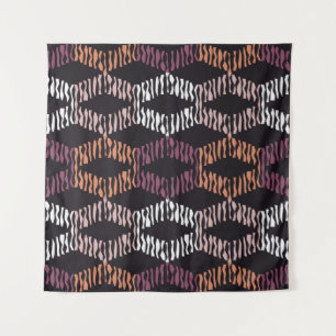 Seamless abstract geometric pattern. Strips. Mosai Tapestry