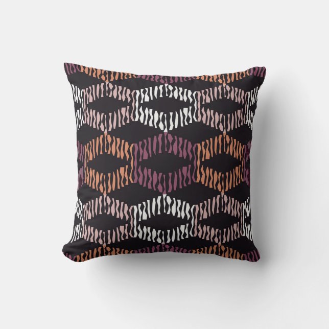 Seamless abstract geometric pattern. Strips. Mosai Throw Pillow (Front)
