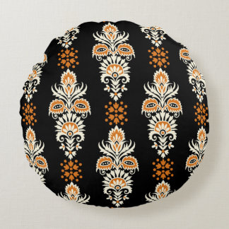seamless abstract geometrical floral design round pillow