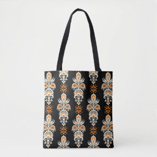 seamless abstract geometrical floral design tote bag