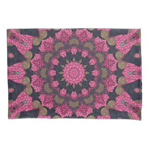 Seamless abstract geometrical round circle mandala pillowcase