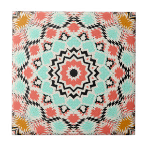 Seamless abstract geometrical round circle mandala tile