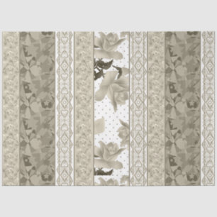 Seamless abstract lace retro vintage beige roses f tissue paper