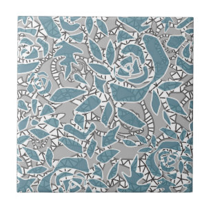 Seamless abstract lace romantic retro vintage blue tile