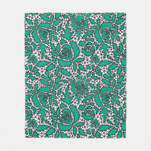 Seamless abstract lace romantic retro vintage gree fleece blanket