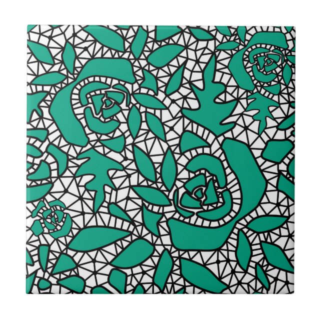 Seamless abstract lace romantic retro vintage gree tile (Front)