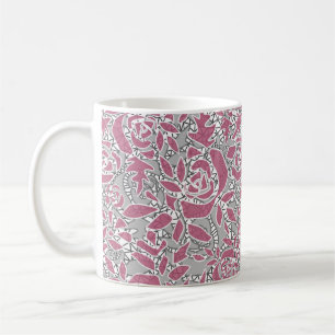 Seamless abstract lace romantic retro vintage pink coffee mug