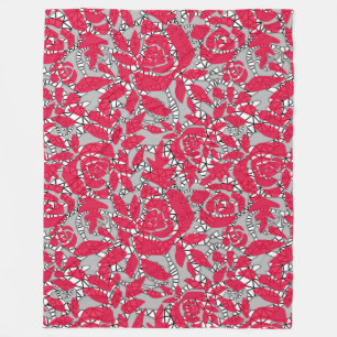 Seamless abstract lace romantic retro vintage red fleece blanket
