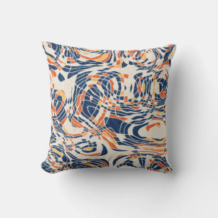 Seamless abstract line geo pattern. High quality i Throw Pillow