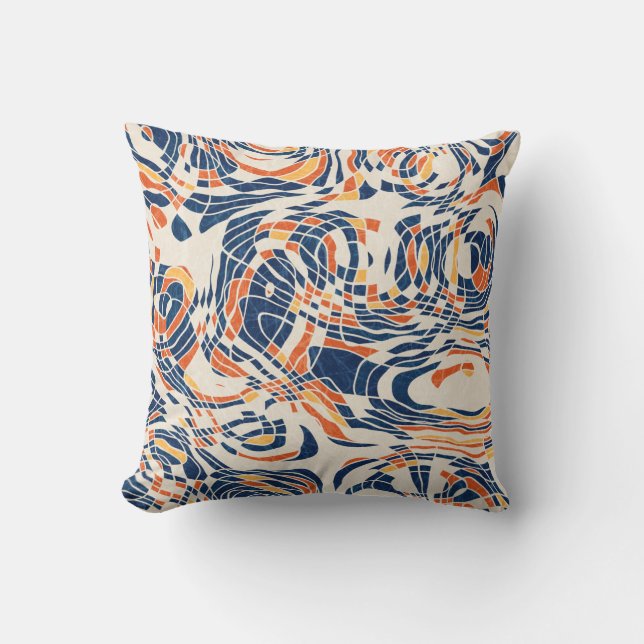 Seamless abstract line geo pattern. High quality i Throw Pillow (Front)